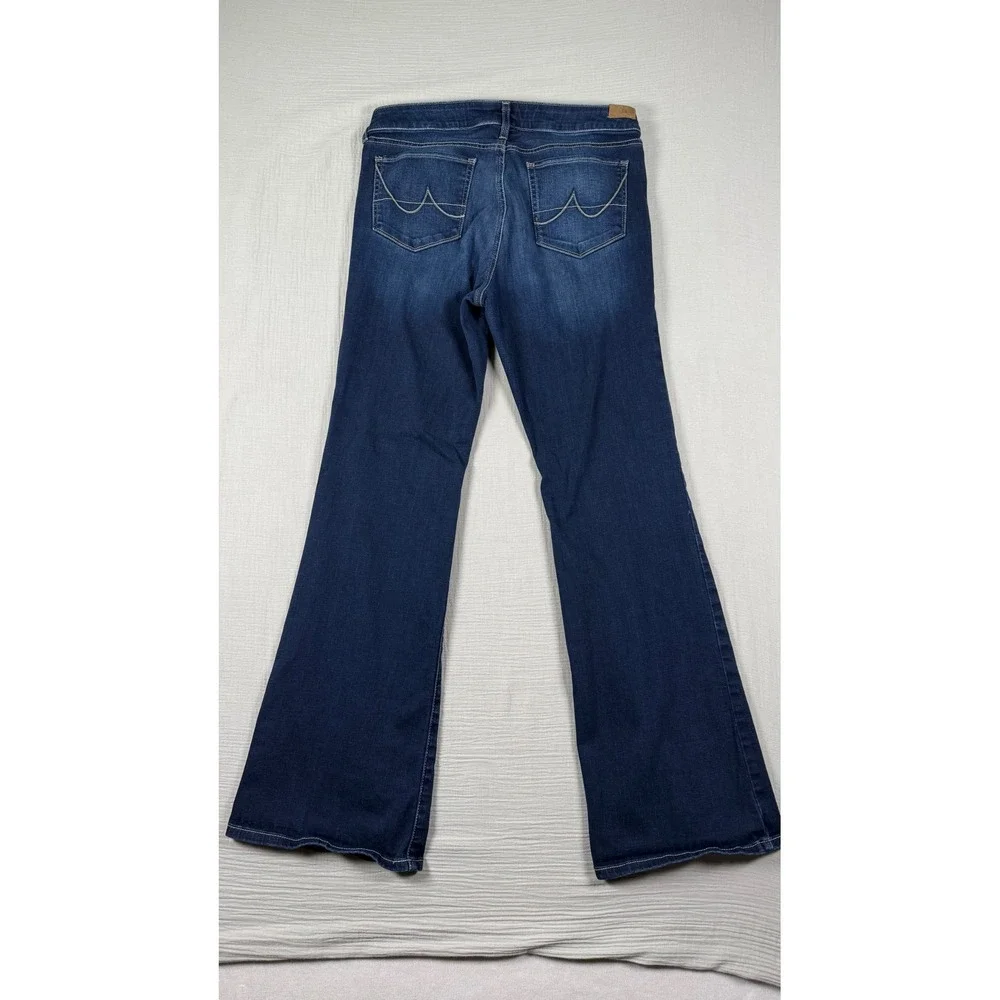 Ariat Denim Perfect Rise Flare Jeans Women 32L Whiskered 34x34 Cowgirl Stretch - Picture 3 of 9